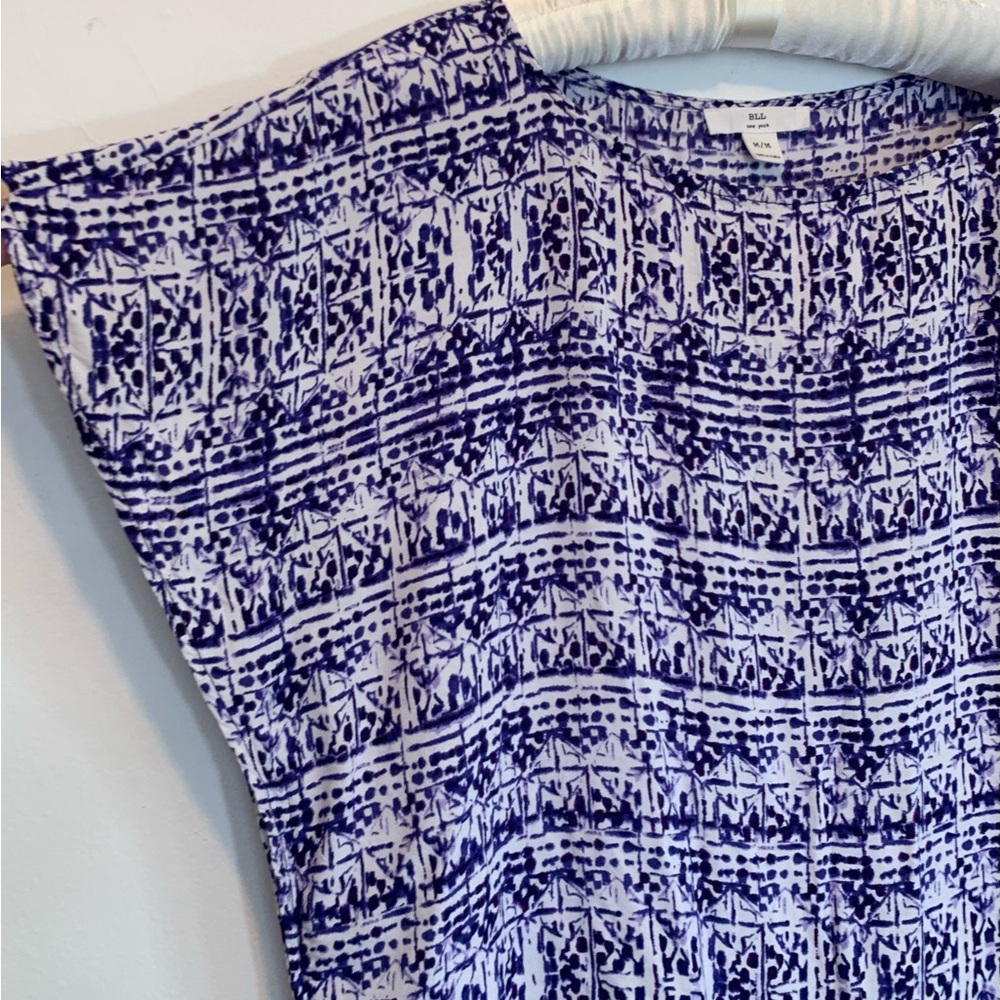 BLL NY India Batik Boho Beachy Shift Dress Medium Purple - Picture 3 of 7